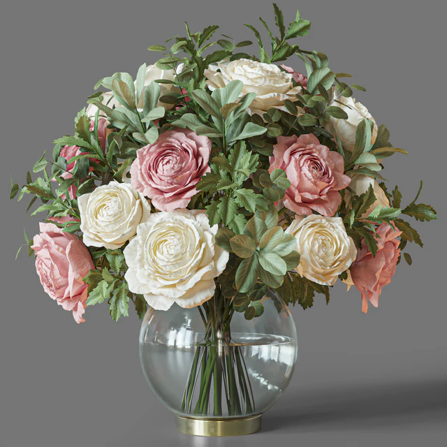Flower Set 049 pink and white rose — Descargar