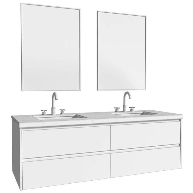 Modern Bathroom Furniture.Washbasin Cabinet With Built-in Basin — Descargar