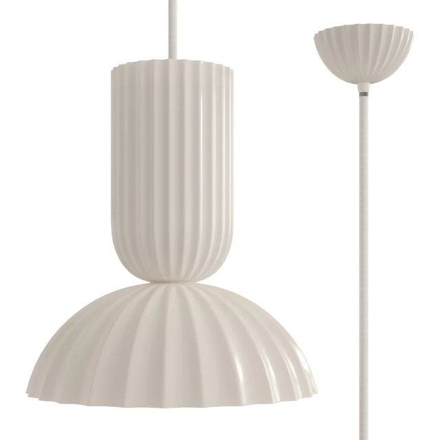 Jeanne Fluted White Porcelain Dome Pendant — Скачать