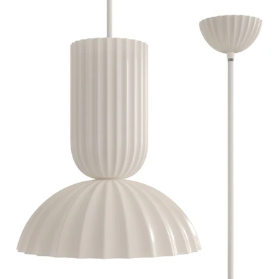 Jeanne Fluted White Porcelain Dome Pendant — Вид 1