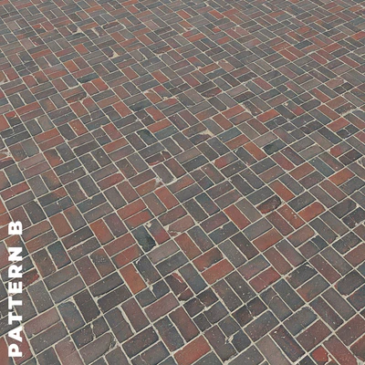 Set of four textures of old brick paving stones 7320 — Ver 5
