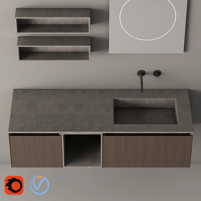 Modern Bathroom Cabinet | No. 085 | Rexa design — Descargar