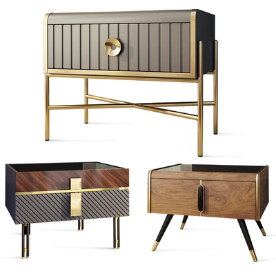 Bedside table Art Deco set. Nightstand Flora, Alize, Loca, Boss by Vivense — View 1