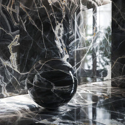 Black onyx porcelain stoneware tiles — Ver 4