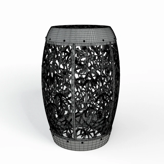 Ottoman Midcentury Asian Inspired Garden Stool — Descargar