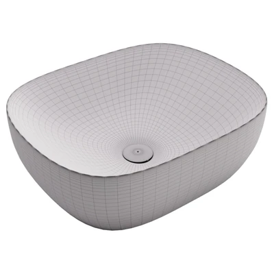 Oval ceramic sink with marble effect, Mabel — View 4