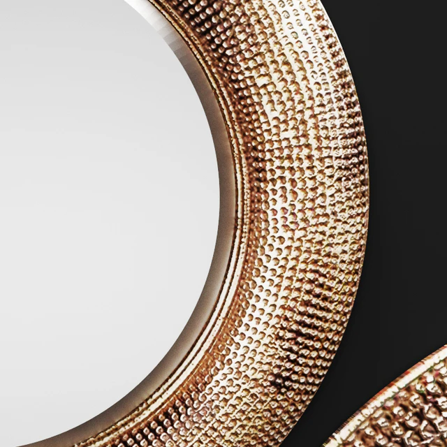 Raymus Mirror by Howard Elliott, copper decor, round, disc, metal, decorative, wall decor, luxury, mirror — Descargar