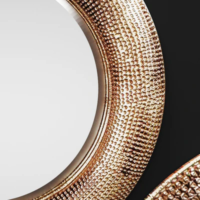 Raymus Mirror by Howard Elliott, copper decor, round, disc, metal, decorative, wall decor, luxury, mirror — Ver 3