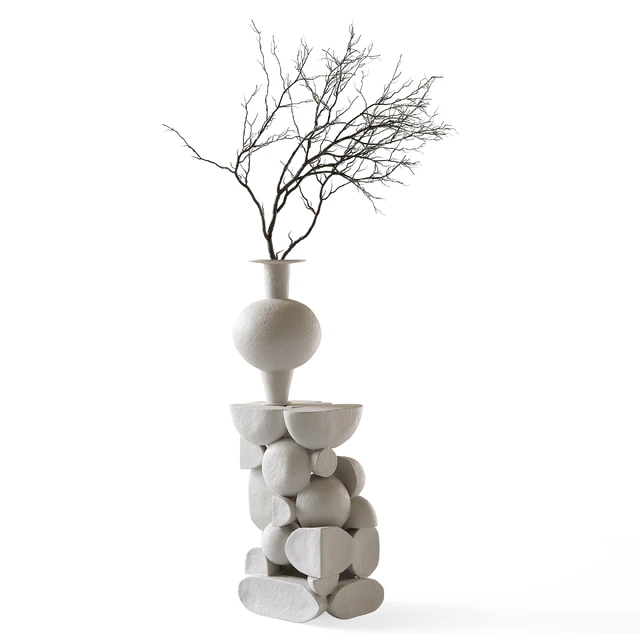 Re Jin Lee podium with branch in vase — Descargar