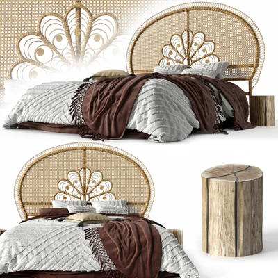 Home Republic Francis Rattan Honey Bedhead — descargar