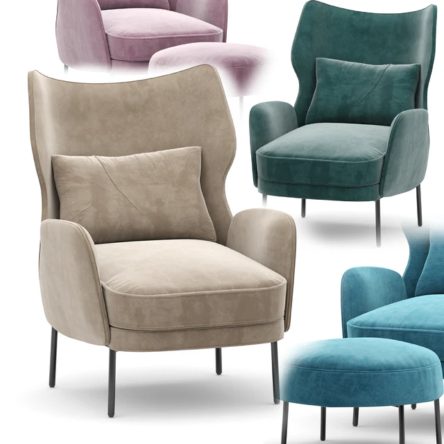 Alex Navy Velvet Accent Chair Crate and barrel — Descargar