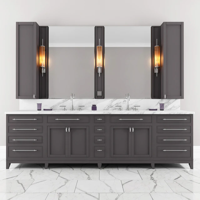 Carrara Marble Double Bathroom Furniture — Скачать