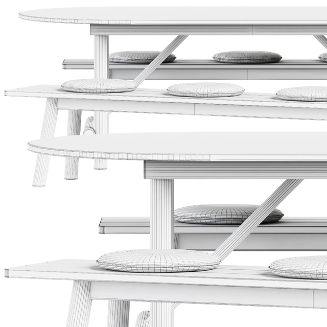 Ayana Outdoor Table and Bull Bench by B&B Italia — Скачать