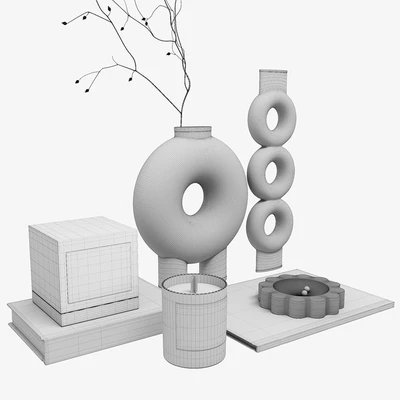 452 Decor Set Corner Design 086 Minimalistic Accessories Trays Vases — Вид 3