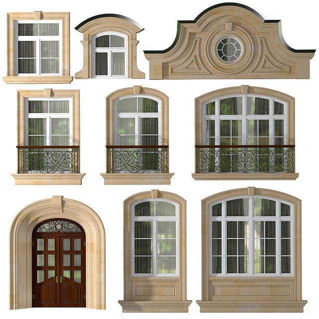 Windows and doors in the style of modern classics — Descargar