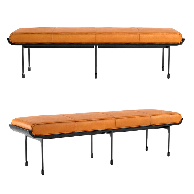 CB2 Juneau Leather And Metal Bench — Descargar