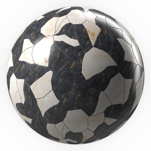 Marble Tile Materials 15- Marble Mixed by Stone - Pbr 4k Seamless — Скачать