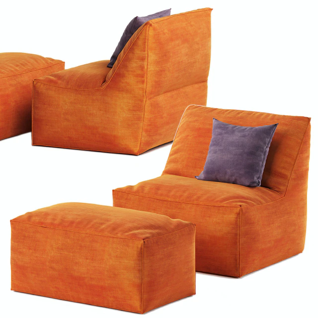 Bean bag chair with pouf Pianca Eden — Descargar