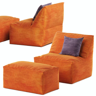 Bean bag chair with pouf Pianca Eden — Ver 1