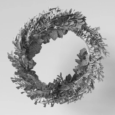 Wall hanging Green Leaf Ring-03 — Ver 4