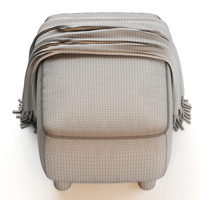 Teddy Leather Club Ottoman - Sesame — Ver 5