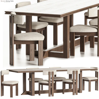 Es Taller Wooden Dining Table with Chairs — Вид 1