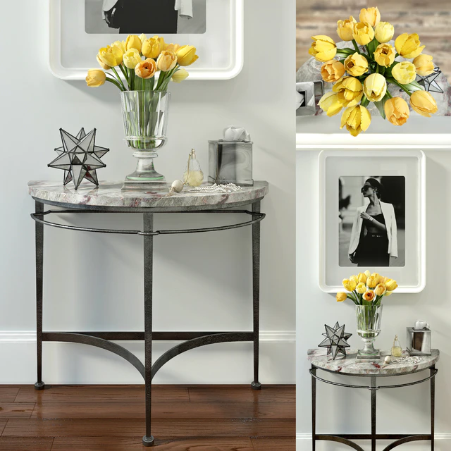 Decorative set with yellow tulips — Descargar