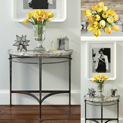 Decorative set with yellow tulips — Ver 3