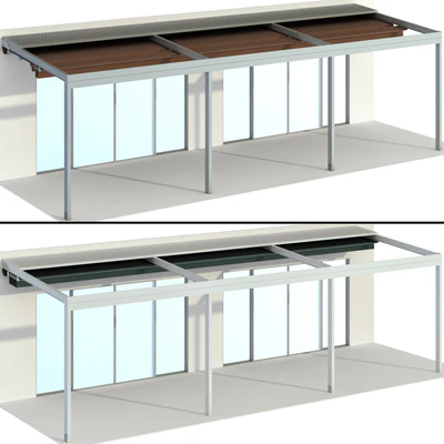 Металлическая пергола беседка навес с брезентом / Metal pergola gazebo canopy with awning — Вид 7