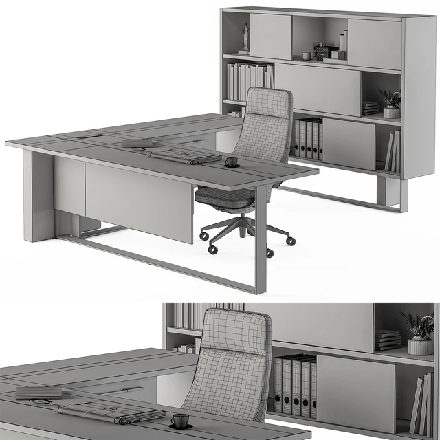 Manager Desk Set - Office Furniture 359 — Descargar
