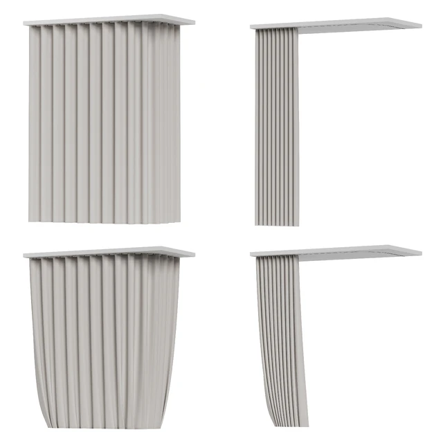 Fabric curtain for a corner bathroom with fastening to the ceiling — Download