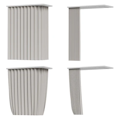 Fabric curtain for a corner bathroom with fastening to the ceiling — View 6