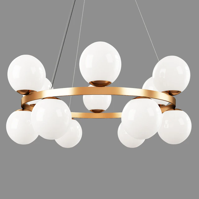 Bubbles brass ring pendant light — Скачать