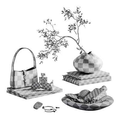 Decorative set with a small beige bag — Ver 3
