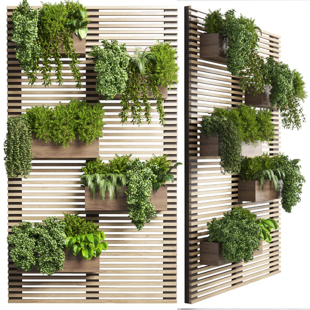 collection outdoor plant stand wall wood vase 01 — Descargar
