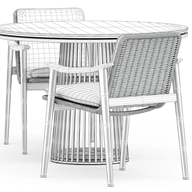 Fynn Outdoor chair by Minotti and Grid table by solpuri — Скачать