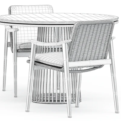 Fynn Outdoor chair by Minotti and Grid table by solpuri — Вид 5