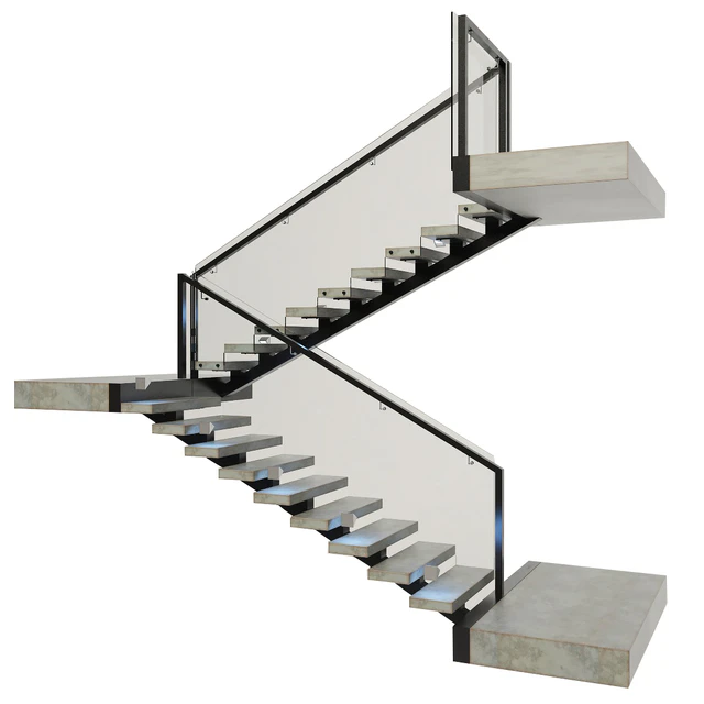 Ladder made of concrete, metal and glass with backlight illuminated PROFI LED IP44 — Descargar
