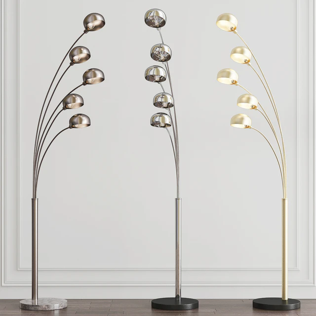 Penbrook Chrome & White Arc Floor Lamp by ELK Home — Descargar