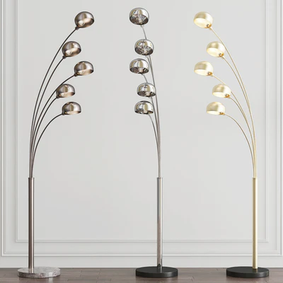 Penbrook Chrome & White Arc Floor Lamp by ELK Home — Ver 1