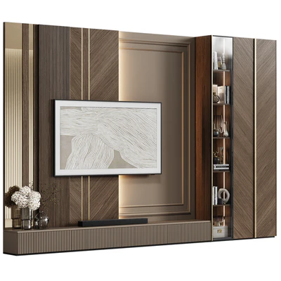 TV wall in modern classic style with decor 23 — Ver 5