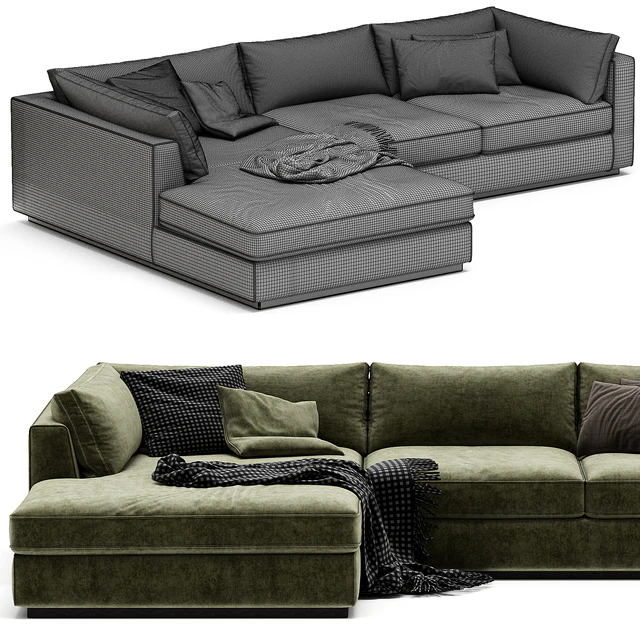 Oceanside Deep 2 Piece Left Arm Bumper Sectional Sofa — Descargar