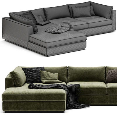 Oceanside Deep 2 Piece Left Arm Bumper Sectional Sofa — Ver 5