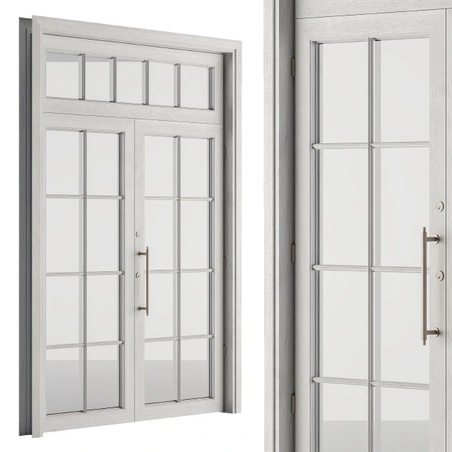 White Wooden Vintage Glass Door Set 19 — Скачать