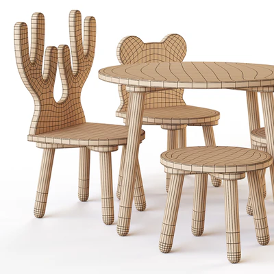 Smile Artwood table and chairs for nursery — Ver 5