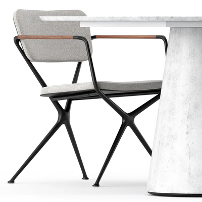 EXES CHAIR and CONIX Oval Table and CONIX Table by Royal Botania — Ver 3