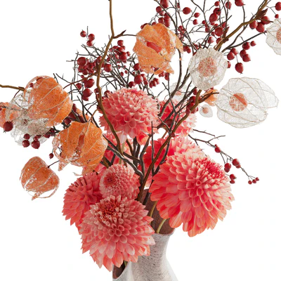 Autumn bouquet with dahlias, physalis and hawthorn — Ver 6