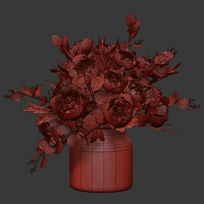Bouquet of peonies with eucalyptus — Ver 5