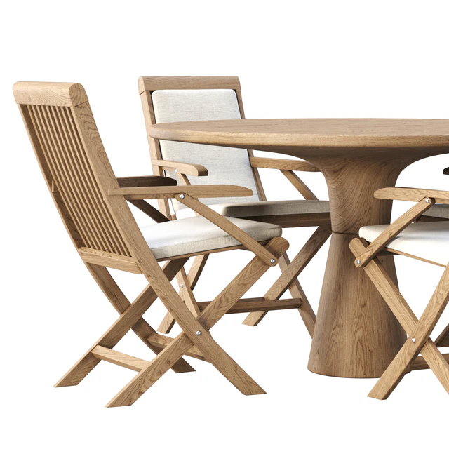 Alesso outdoor furniture set v02 / Набор деревянной мебели — Скачать