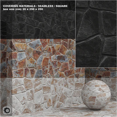 Материал (бесшовный) - камень, кладка set 11 — Вид 1